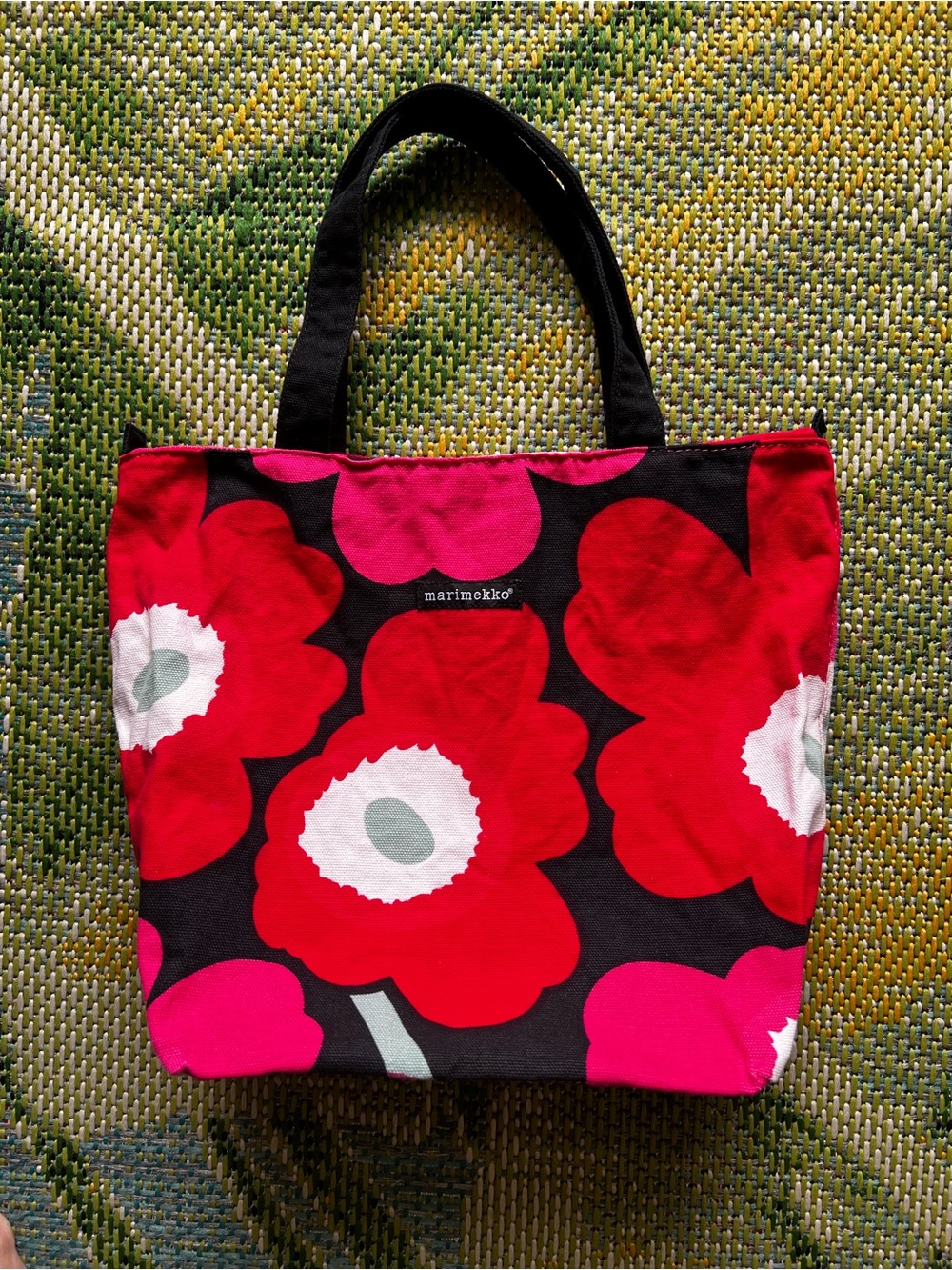 Marimekko Hot Pink, Magenta & Black Unikko Tote - Picture 2 of 4